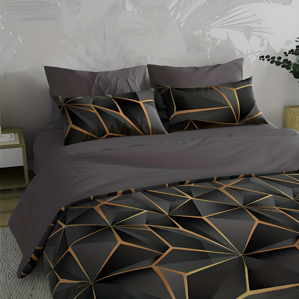 CLOUDLUX - Fluffy 3D-printed check bedding set