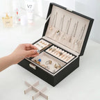 Jewelry box made of wood with PU leather surface
