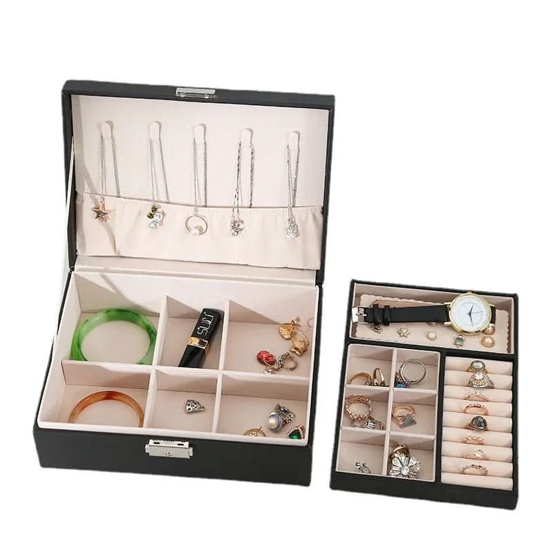 Jewelry box made of wood with PU leather surface