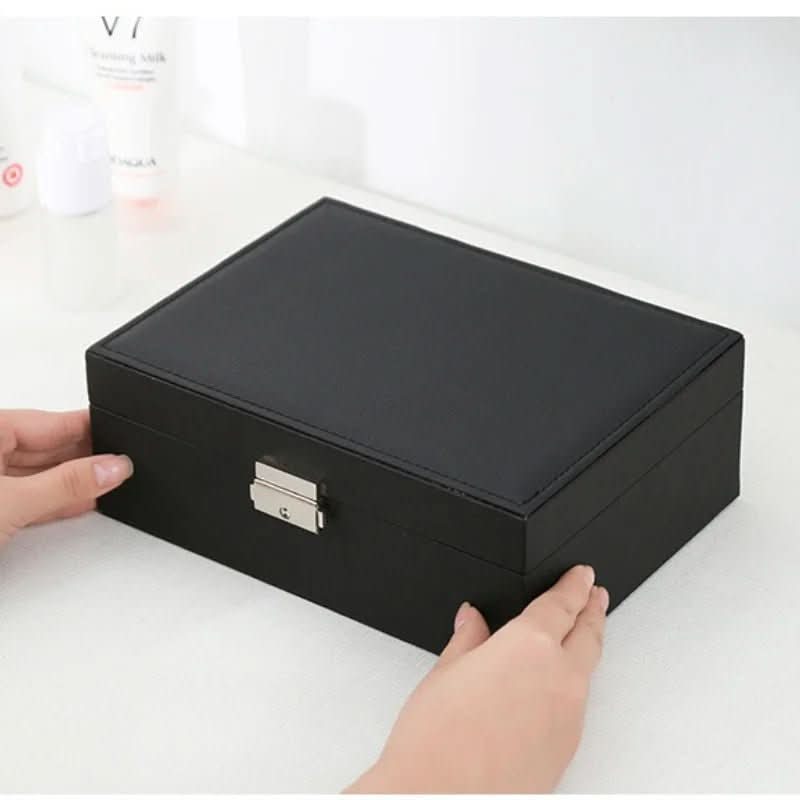 Jewelry box made of wood with PU leather surface