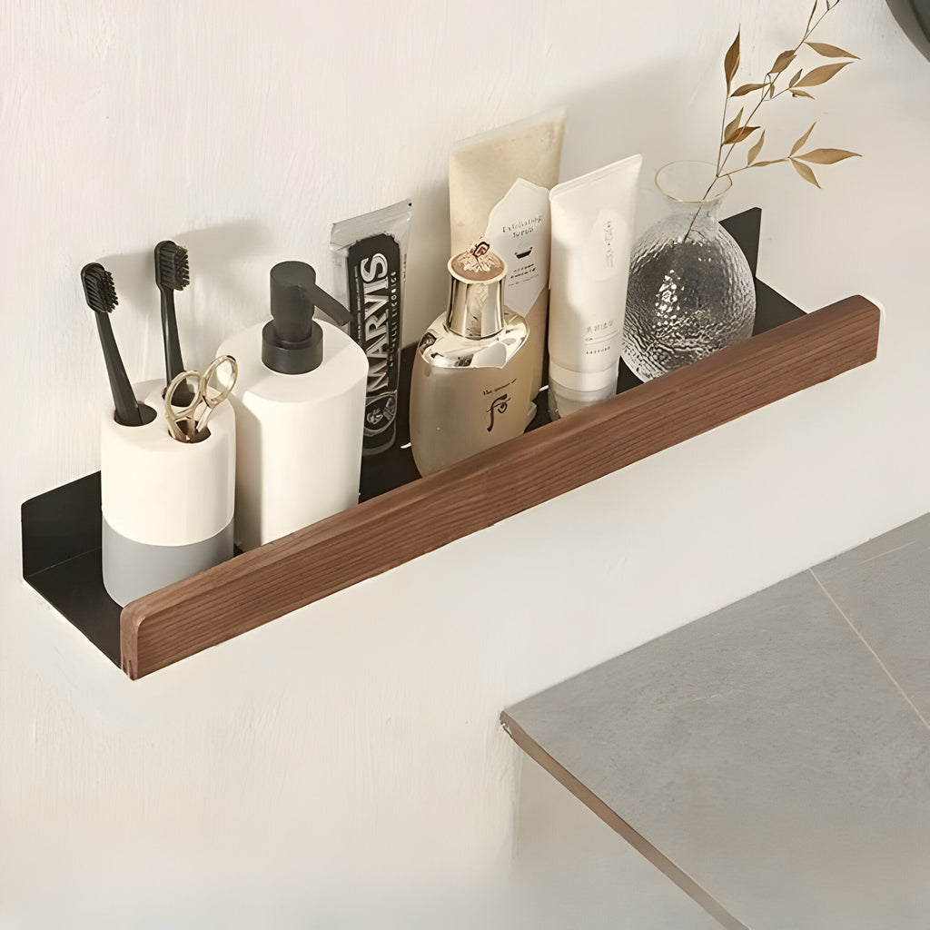 LuxeWood | Wooden Bathroom Organization Rack