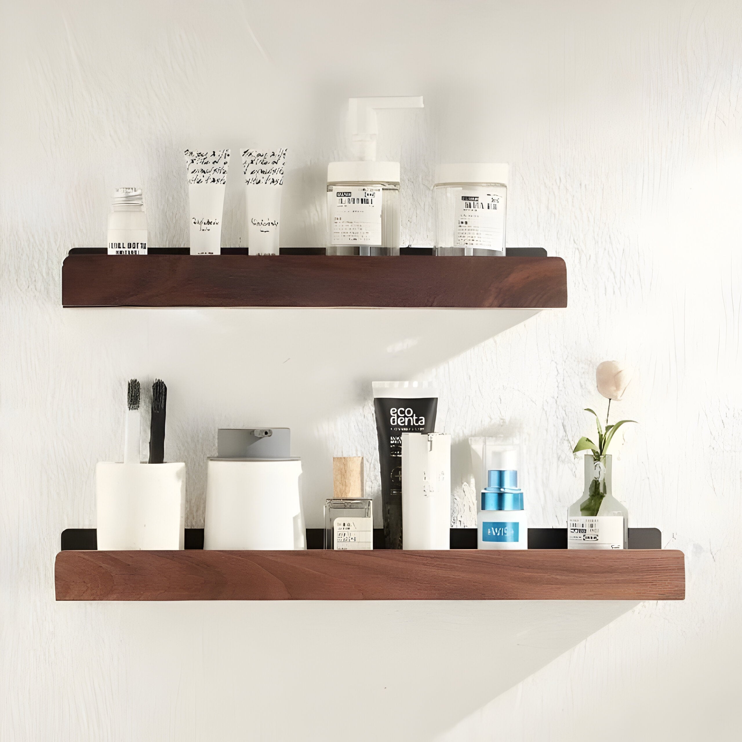 LuxeWood | Wooden Bathroom Organization Rack