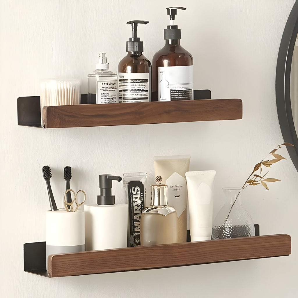 LuxeWood | Wooden Bathroom Organization Rack