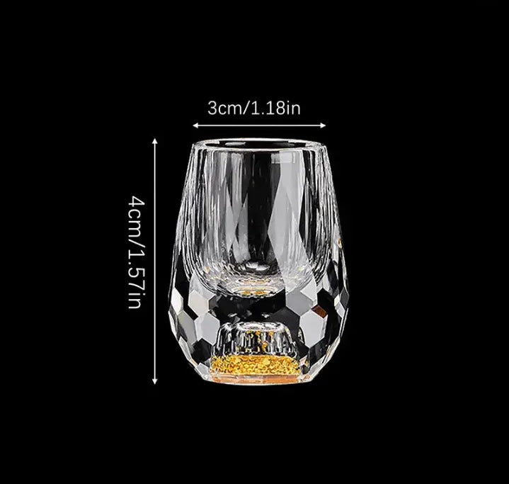 Crystal shot glasses with elegant cut - For stylish celebrations & special occasions (Set of 6 glasses)