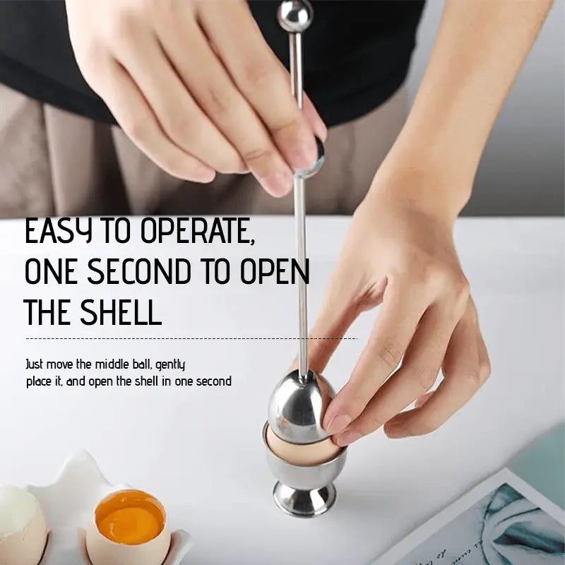 Luxurious Egg Opener made of Stainless Steel – Perfect for Breakfast Eggs & Soft Boiled Eggs