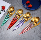 Luxurious Cutlery Set Gold-Silver | 24-piece Stainless Steel Cutlery