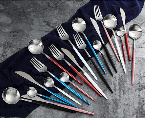 Luxurious Cutlery Set Gold-Silver | 24-piece Stainless Steel Cutlery