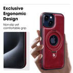 Magnetic iPhone case with invisible ring holder