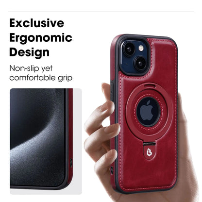 Magnetic iPhone case with invisible ring holder