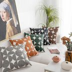 Luxury Embroidered Faux Leather Sofa Cushion Cover