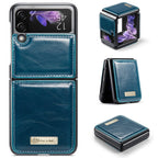 Luxurious Genuine Leather Flip Case for Samsung Z Flip3 5G