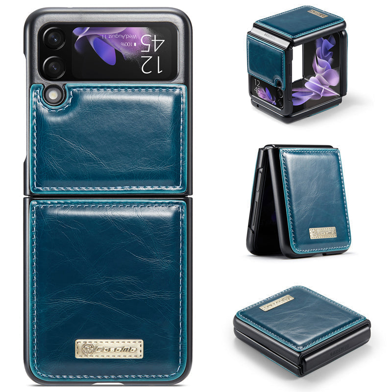 Luxurious Genuine Leather Flip Case for Samsung Z Flip3 5G