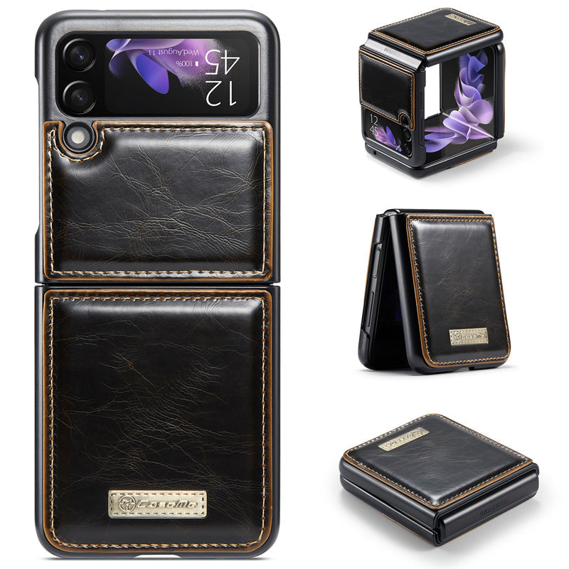 Luxurious Genuine Leather Flip Case for Samsung Z Flip3 5G