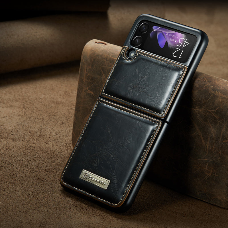 Luxurious Genuine Leather Flip Case for Samsung Z Flip3 5G