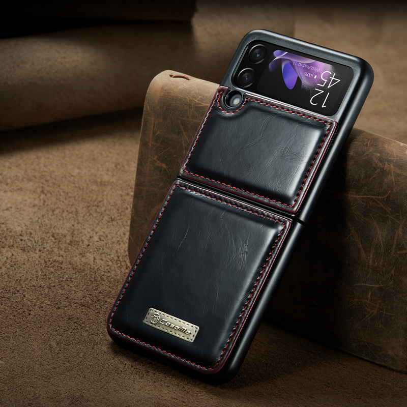 Luxurious Genuine Leather Flip Case for Samsung Z Flip3 5G