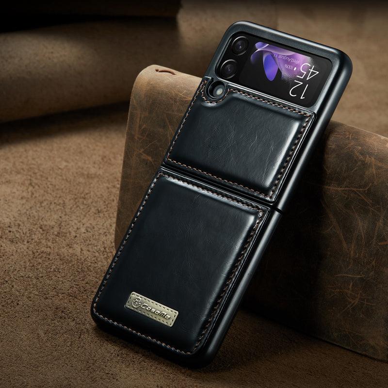 Luxurious Genuine Leather Flip Case for Samsung Z Flip3 5G