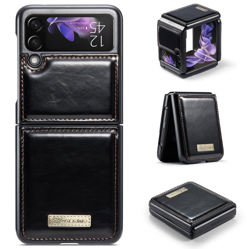 Luxurious Genuine Leather Flip Case for Samsung Z Flip3 5G