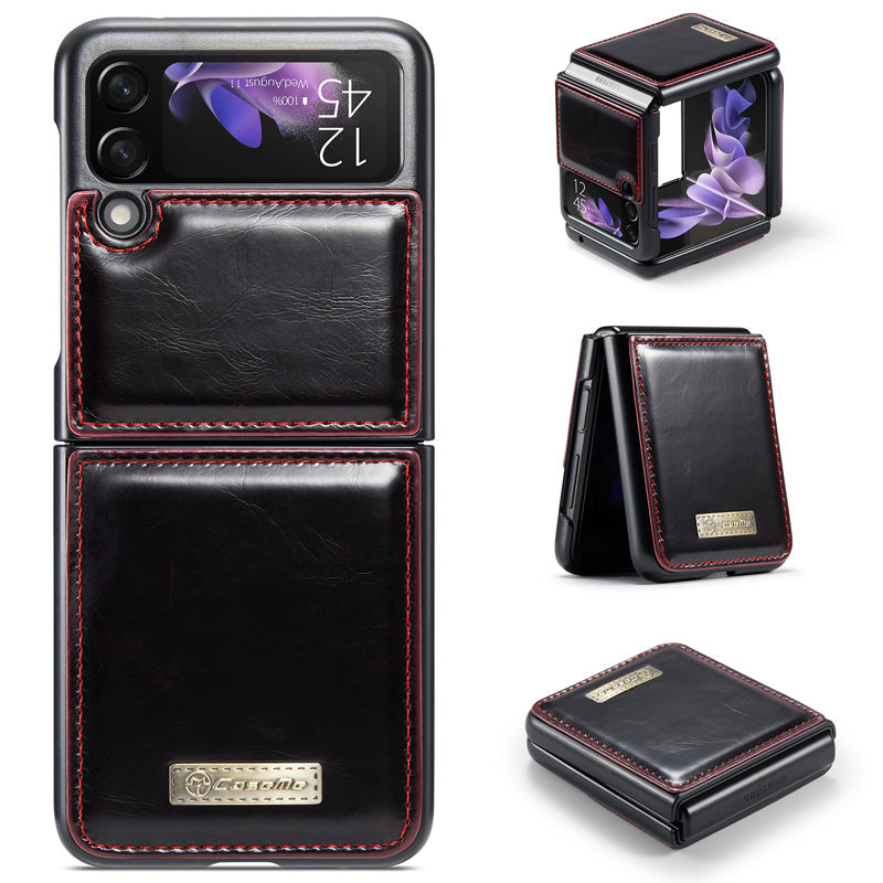 Luxurious Genuine Leather Flip Case for Samsung Z Flip3 5G