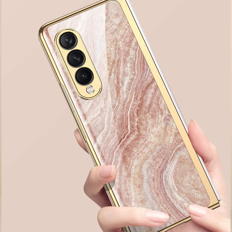 Luxurious Coating Tempered Glass Case for Samsung Galaxy Z Fold 3 5G