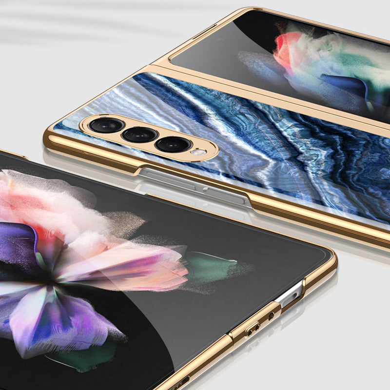 Luxurious Coating Tempered Glass Case for Samsung Galaxy Z Fold 3 5G