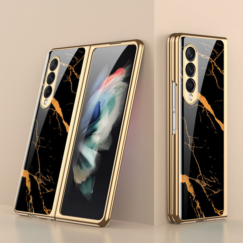 Luxurious Coating Tempered Glass Case for Samsung Galaxy Z Fold 3 5G