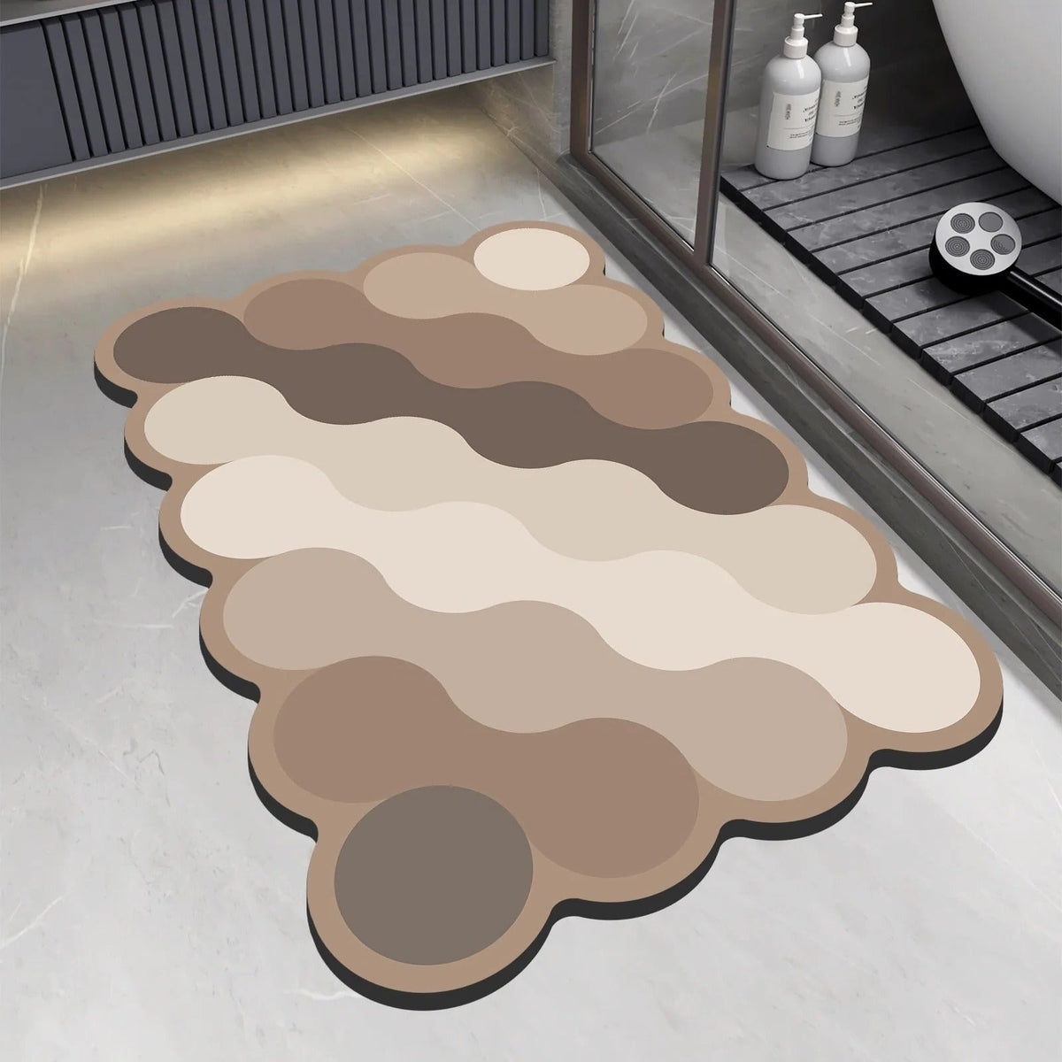 Luxury Diatomite Bathroom Mat Beige | Non-Slip Shower Mat