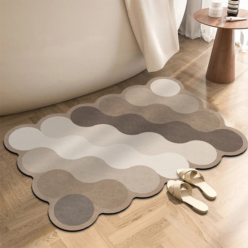 Luxury Diatomite Bathroom Mat Beige | Non-Slip Shower Mat