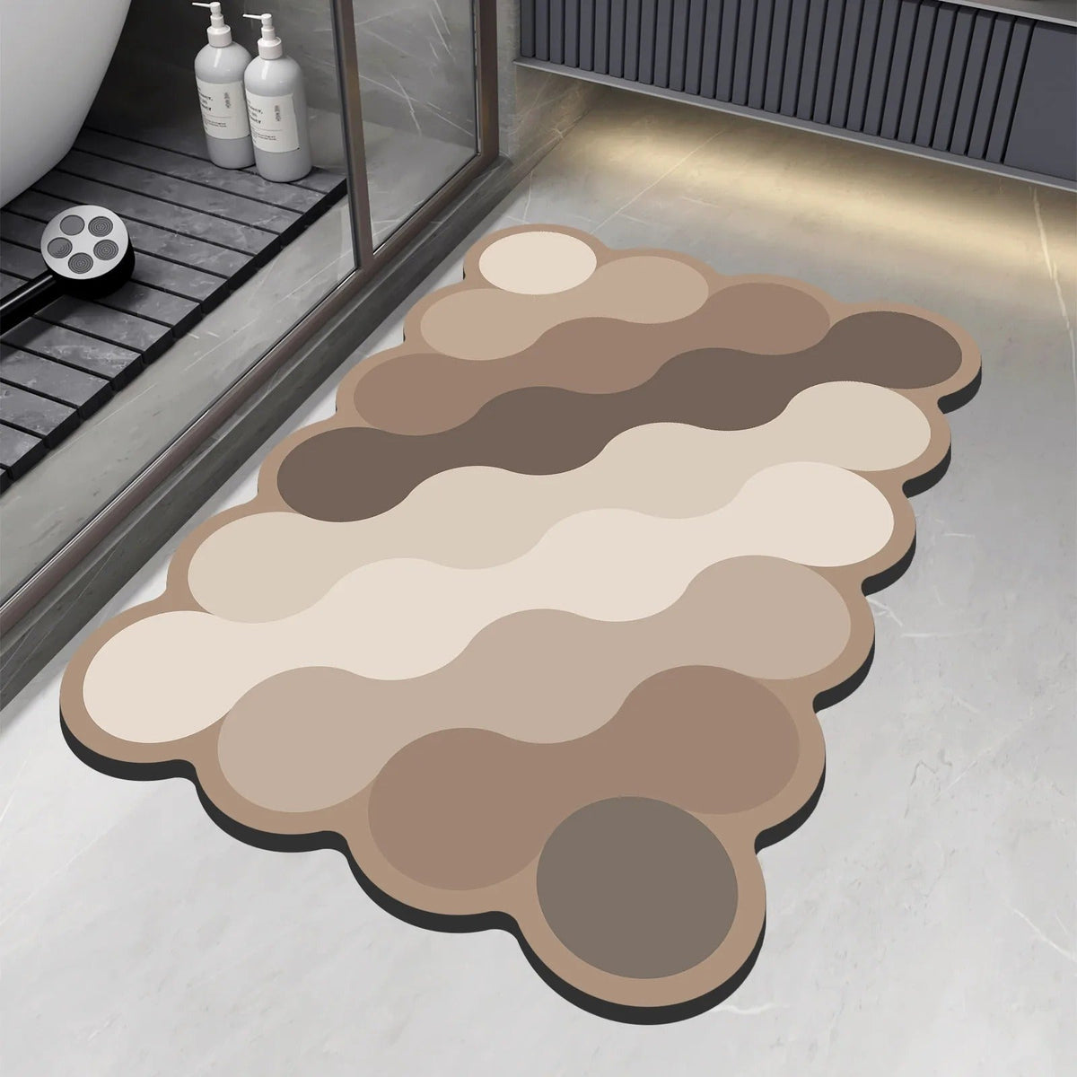 Luxury Diatomite Bathroom Mat Beige | Non-Slip Shower Mat