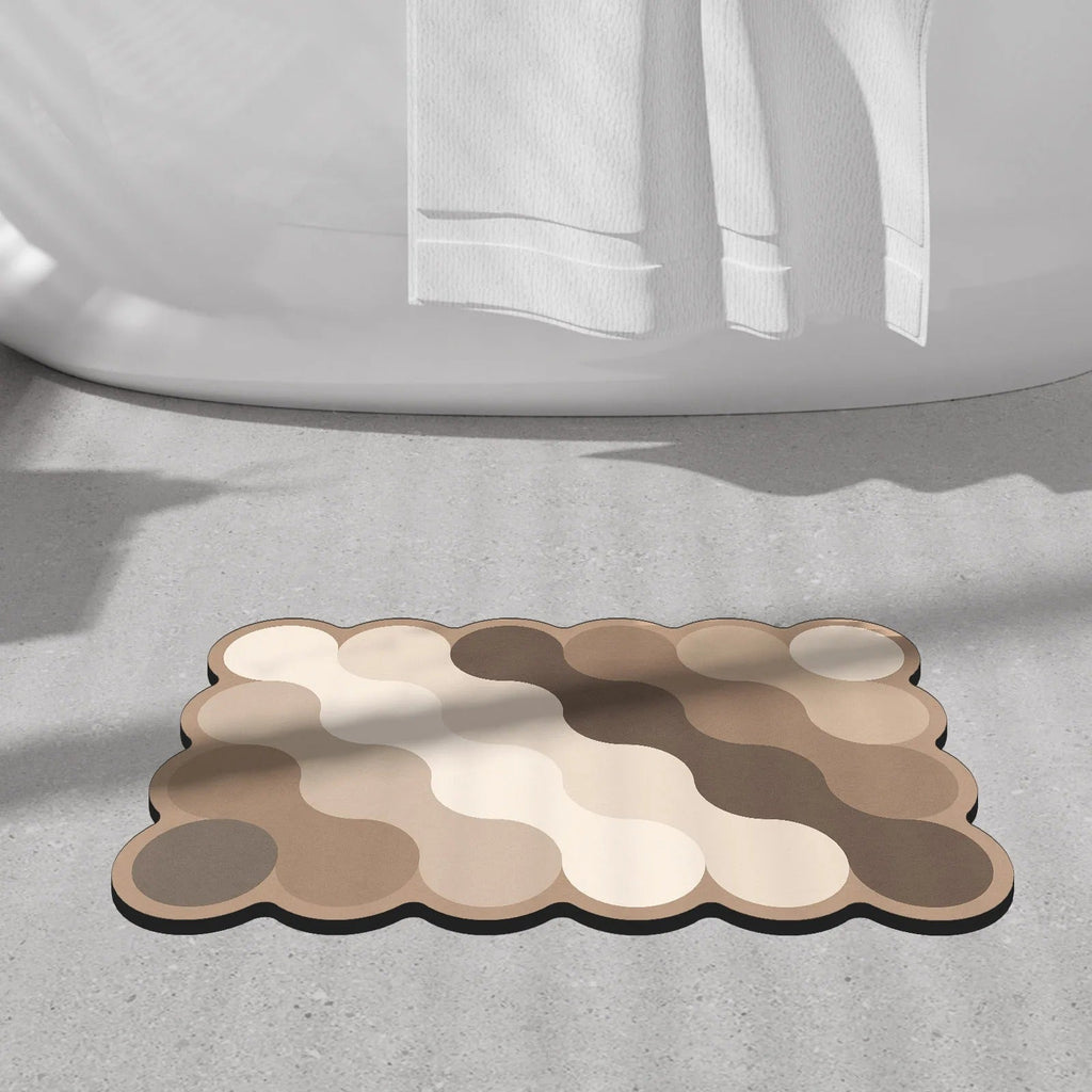 Luxury Diatomite Bathroom Mat Beige | Non-Slip Shower Mat
