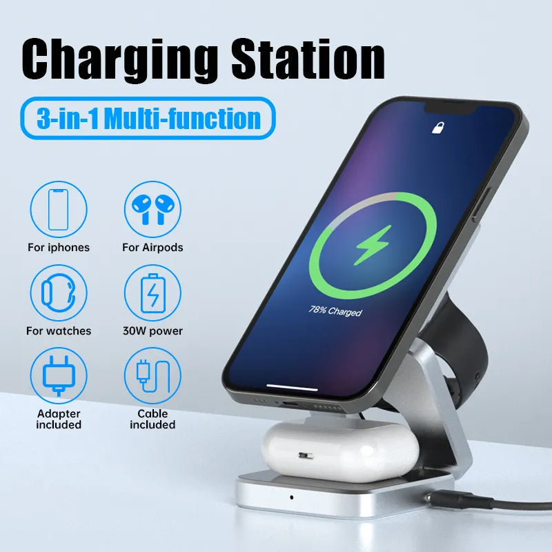 PowerFlex 3-in-1 Charging Station - Magnetic & Foldable Charging