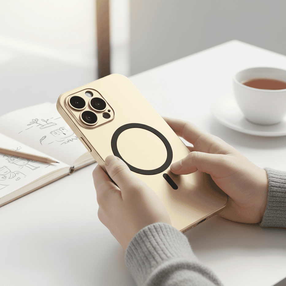 Slim magnetic metal case for iPhone