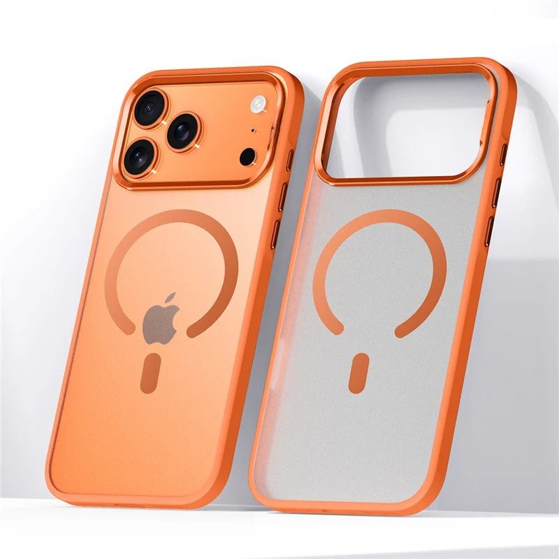 Shockproof matte case with metallic lens rim design