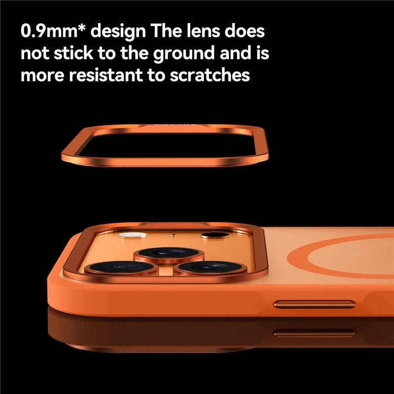 Shockproof matte case with metallic lens rim design