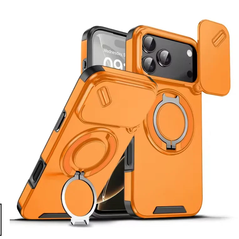 Robust magnetic armor case with stand for iPhone 17 series