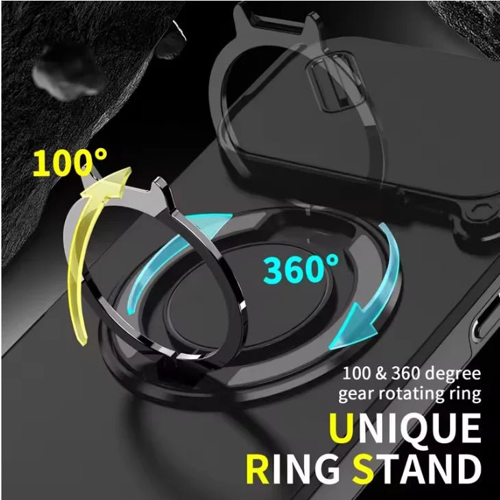 Durable shockproof case with magnetic ring holder for iPhone 17