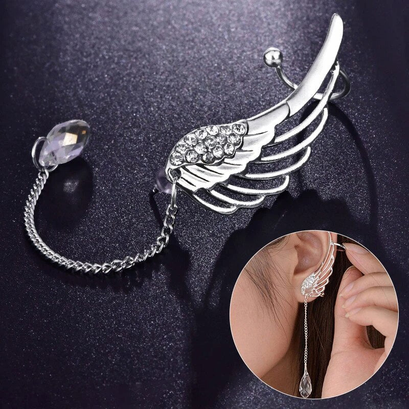 Enchanting Long Angel Wing Ear Cuffs | Unique and Elegant Earrings