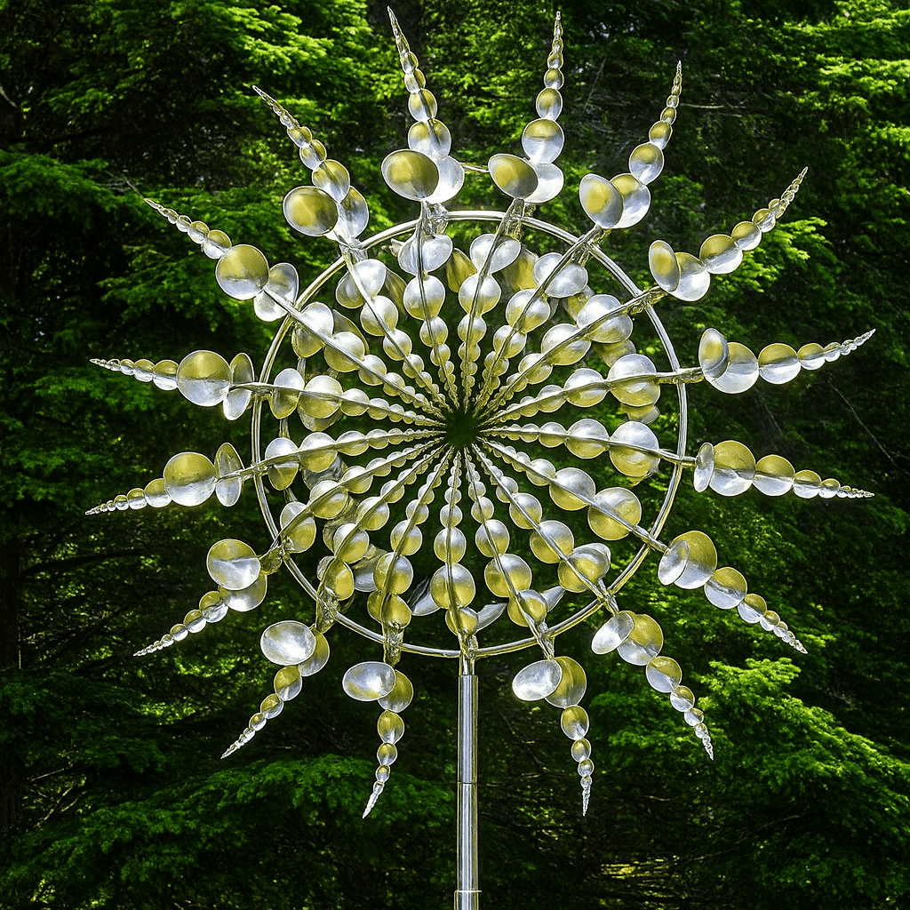 Premium wind spinner with double rotation for elegant outdoor area