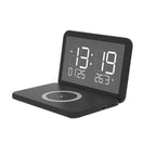 15W Fast Wireless Charging Digital Alarm Clock with Temperature light