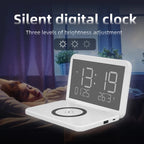 15W Fast Wireless Charging Digital Alarm Clock with Temperature light