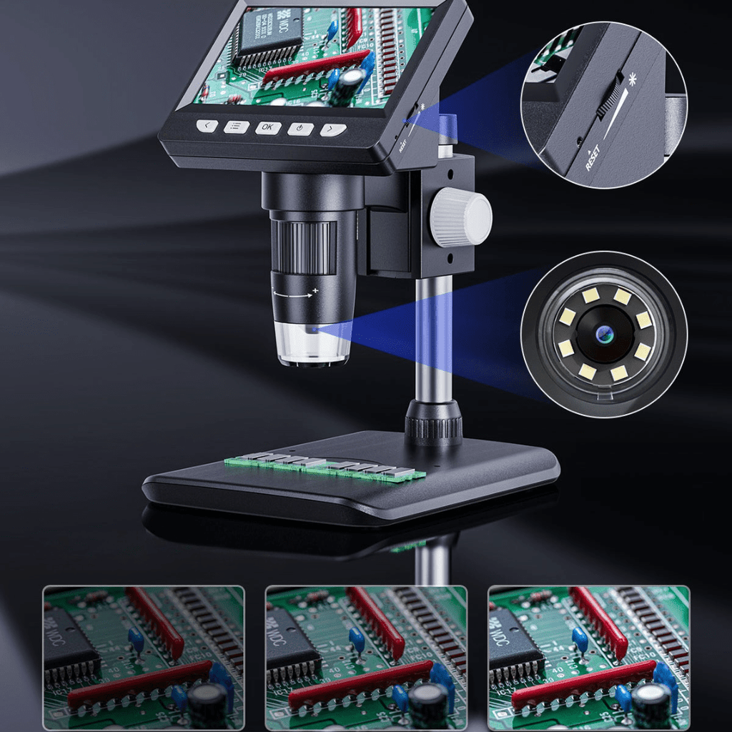High-resolution digital microscope with display