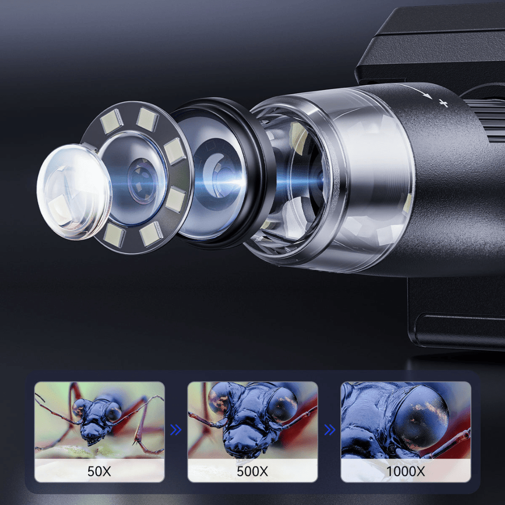High-resolution digital microscope with display