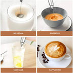 Portable USB Electric Milk Frother Handheld Coffee Whisk and Mini Food Blender