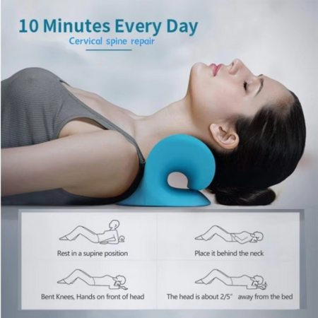 Cervical Neck and Shoulder Stretcher Spine Alignment and Pain Relief Pillow