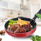 Non-stick coated mini frying pan set made of stainless steel for healthy cooking