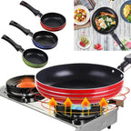 Non-stick coated mini frying pan set made of stainless steel for healthy cooking