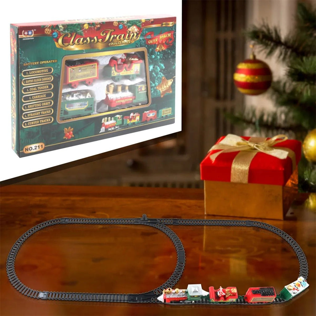Electric Christmas Tree Train with Realistic Details and Quick Assembly