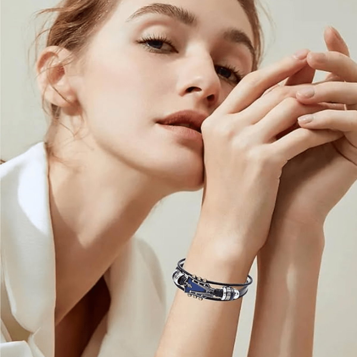 Music-inspired leather bracelet