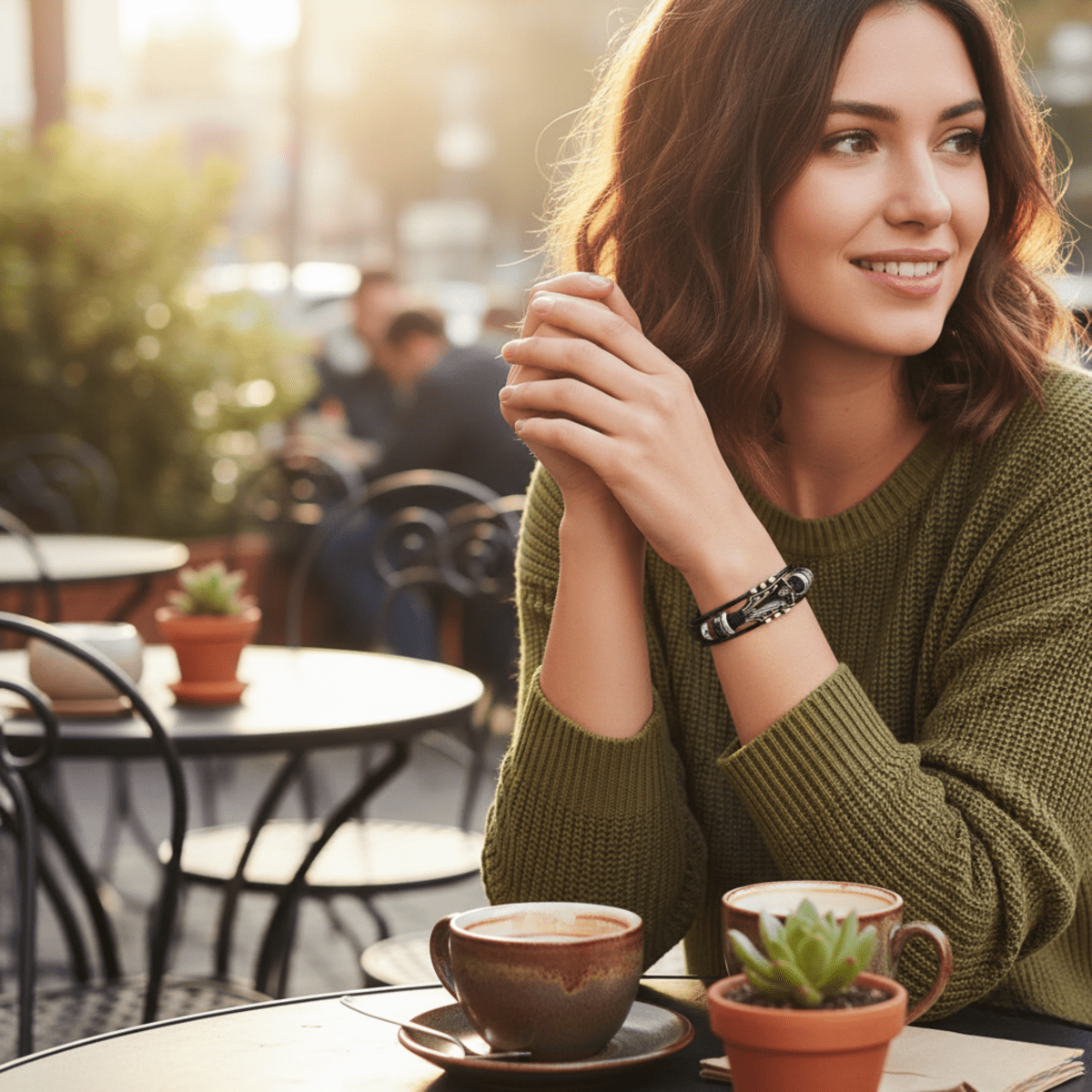 Music-inspired leather bracelet