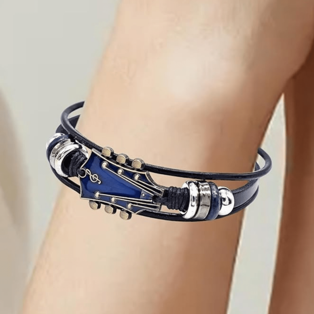 Music-inspired leather bracelet