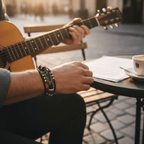 Music-inspired leather bracelet